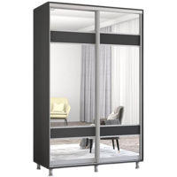 Dulap Mobildor-Lux Aron cu uși glisante cu oglindă zebra (130x60x210H cm) Anthracite
