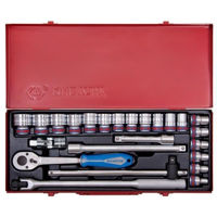 Набор ручных инструментов King Tony 4526SR03 набор 1/2" торцевых головок дюймовые 6 гран.и принадлежностей, 24 пр.