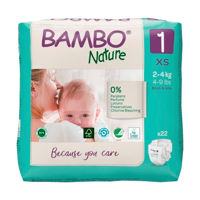 Scutece Bambo Nature 1  (2-4 kg), 22 buc