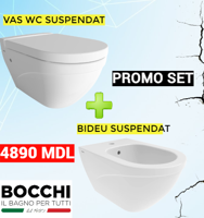 PROMO SET WC TAORMINA cu capac soft close+ Bideu TAORMINA