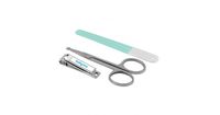 Set cosmetic: pilă pentru unghii, foarfece, unghieră