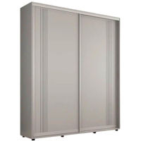 Dulap Mobildor-Lux Compact uși glisante PAL cu ornament linii (220x45x210H cm) Grey