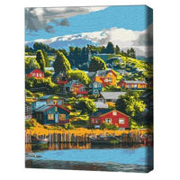 Картина по номерам BrushMe RBS53968FC 30x40cm (fără cutie) Satul plin de culoare
