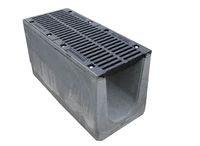 Решетка канализационная чугунная (2 шт.) с лотком бетонным  500xH510(610) мм L=1 м EN124 E600