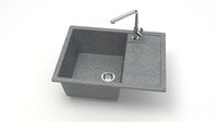 Матовые кухонные мойки из литьевого мрамора (темн.сер.) F151Q8