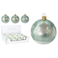 Decor de Crăciun și Anul Nou Promstore 20342 Шар елочный стеклянный 80mm Mouth blow голубой