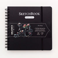 Sketchbook Malevich pentru grafică Graf'Art, Total Black, 150 gm, 19x19 см, 60л