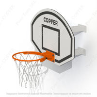 Кронштейн с баскетбольным щитом, кольцом и сеткой РТР 713