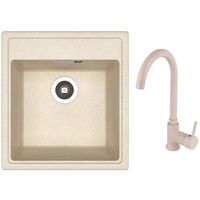 Мойка кухонная со смесителем Dr.Gans Nika 470 + SanDonna F 7073 bej
