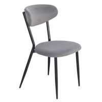 Стул Evelin di Costacurta LC-251B, Черный Металл/Ткань, Dark Grey-57 (velur)