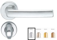Дверная ручка на розетке USA-F1 серебро + накладка WC