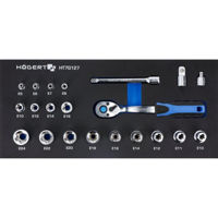 Набор ручных инструментов Hoegert HT7G127 набор 3/8" торцевых головок с принадлежностями, 22 предм.
