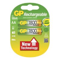 Аккумулятор GP Rechargeable AA 1.2V 1800 mAh (180AA U2) (2шт)