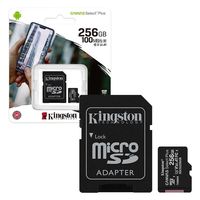 256GB MicroSD (Class 10) UHS-I (U3) +SD adapter, Kingston Canvas Select+ "SDCS2/256GB" (100/85MB/s)