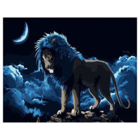 Tablou pe numere Strateg R 8 /27 (DY197)(37099) Leul sub lună, 40x50 cm