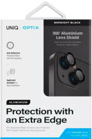 Стекло защитное для смартфона UNIQ Optix Aluminium Camera Lens Protector for iPhone 15/15 Plus/14, Black