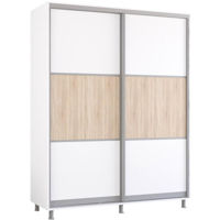 Шкаф Mobildor-Lux Aron cu uși glisante orizontal (170x60x210H cm) Alb Brilliant