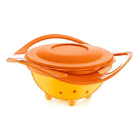 Посуда для кормления BabyJem 350 Bol multifunctional cu capac si rotire 360 grade Amazing Bowl Oranj