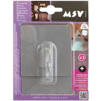 Accesoriu pentru baie MSV 41008 Крючки самоклеющиеся 2шт квадрат 8x8cm, с-серые, пластик