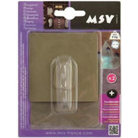 Аксессуар для ванной MSV 41013 Крючки самоклеющиеся 2шт квадрат 8x8cm, коричн, пластик