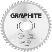 Диск отрезной Graphite 57H666 Disc circular pentru lemn, 185x30mm, 48 dinti