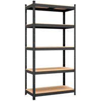 Cтеллаж складской Nex Home Raft metalic Budget 2000x1000x400mm, 5 nivele MDF, Antracit