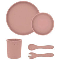 Seturi pentru hrănire bebelușilor Kikka Boo 31302050045 Set de hranire din silicon Platinum Blush