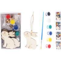 Set de creație Promstore 54834 Set creativ Iepure (figurina, pensula, vopsele)