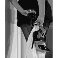 Картина по номерам Strateg R 9 / 3 (HH039)(40358) Femeie cu un pahar de vin, 40x50 cm