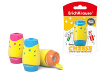 Точилка для карандашей двойная с контейнером ErichKrause Cheese, 8/11mm, блистер