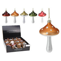 Новогодний декор Promstore 53010 Decoratiune pentru brad de Craciun din sticla "Ciuperca" 12X7cm