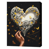 Tablou pe numere BrushMe BSB0015FC 40x50сm (pânză neagră/fără cutie) Dansul fluturilor