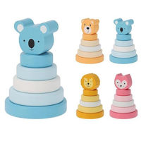 Jucărie Promstore 54227 Piramida pentru copii Free&Easy 8x8x13cm, lemn