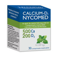 Calciu-D3 Nycomed comp.masticab. 500mg+200UI N30 (menta)