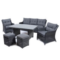 Садовая мебель Hydro S Садовая мебель Hola Rattan, 7 персон, цвет антрацит