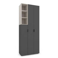 Шкаф Nex Home A003L cu usi batante, 900x420x2300mm, Anthracite/Cashmere