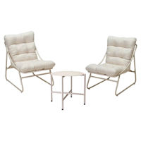 Садовая мебель ProGarden 57449 Set mobilier 5 unitati: masa, 2 fotolii, 2 saltele, alb