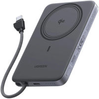 Аккумулятор внешний USB (Powerbank) Ugreen 75983B, Wireless Magsafe Slim Air Qi2 10000mAh, 15W, Grey