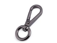 Metal swivel eye snap hook, 12 mm / black nickel