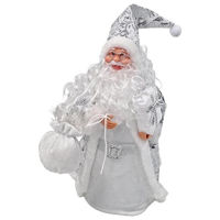 Новогодний декор Promstore 56879 Mos Crăciun, 30cm, Silver musical
