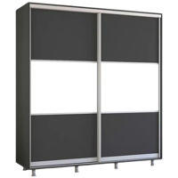 Шкаф Mobildor-Lux Раздвижные двери Aron-P из ДСП — горизонтальные (190x60x200H см), антрацит