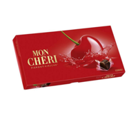 Praline de ciocolată cu cireşe şi lichior Mon Cheri, Ferrero, 157 gr.