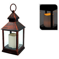 Декор Promstore 38426 Felinar suspendabil cu lumanare LED 10x10x23сm, negru