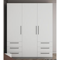 Dulap Bayro Serenity 1800x2200x518 gri asfalt cu 6 sertare