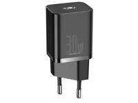 Baseus Super Si Quick Charger 1xType-C 30W EU, Black