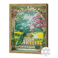 Tablou pe numere Art Gallery QB204288 Mozaic cu diamante patrate 40x50cm Paun la terasa