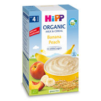 Terci organic cu lapte HIPP orez cu banane si piersici (4+ luni) 250 g