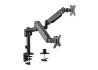 Table/desk 2-display mounting arm Gembird (rotate,tilt,swivel),17”-32”,up to 9 kg,VESA:75x75,100x100