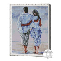 Tablou pe numere Art Gallery QB203283 Mozaic cu diamante patrate 40x50cm Cuplu la plimbare