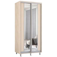 Dulap Mobildor-Lux Aron cu uși glisante cu oglindă vertical (140x60x240H cm) Sonoma